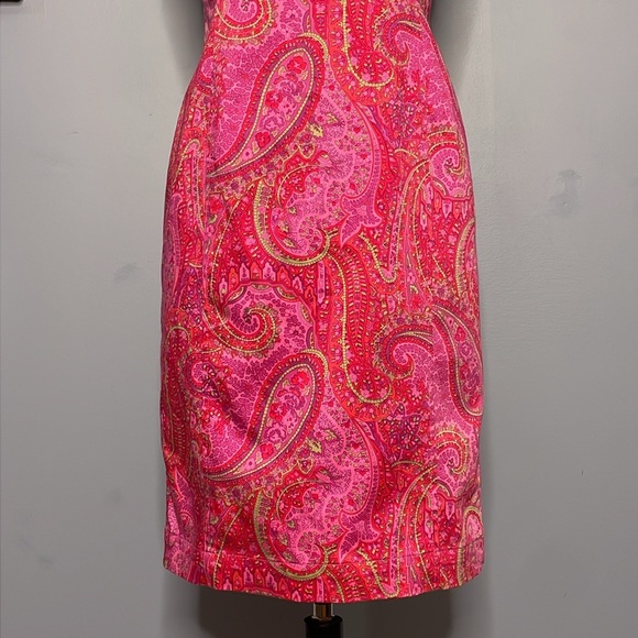 Jones New York Signature Pink Paisley Women’s Dress Size 4 - Picture 4 of 12